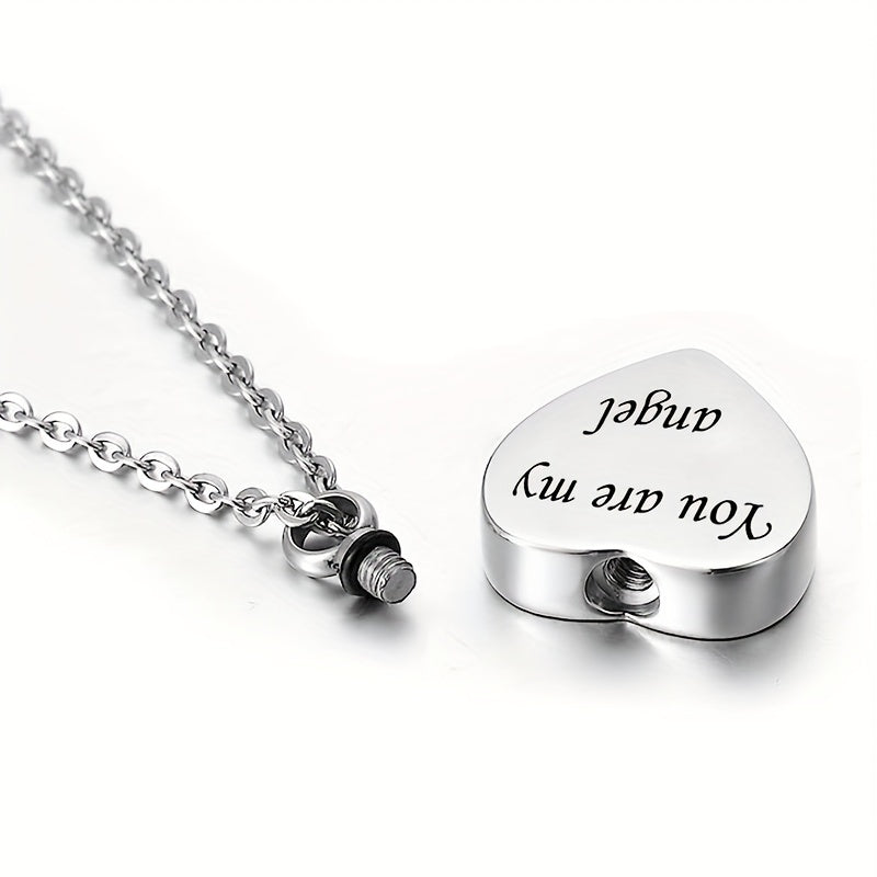 Heart Shaped Stainless Steel Cremation Urn Necklace for Pet Ashes