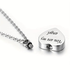 Heart Shaped Stainless Steel Cremation Urn Necklace for Pet Ashes