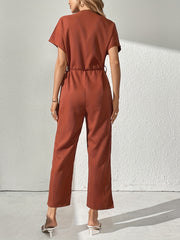 Long Sleeve Ruffled Jumpsuit Casual Loose Fit