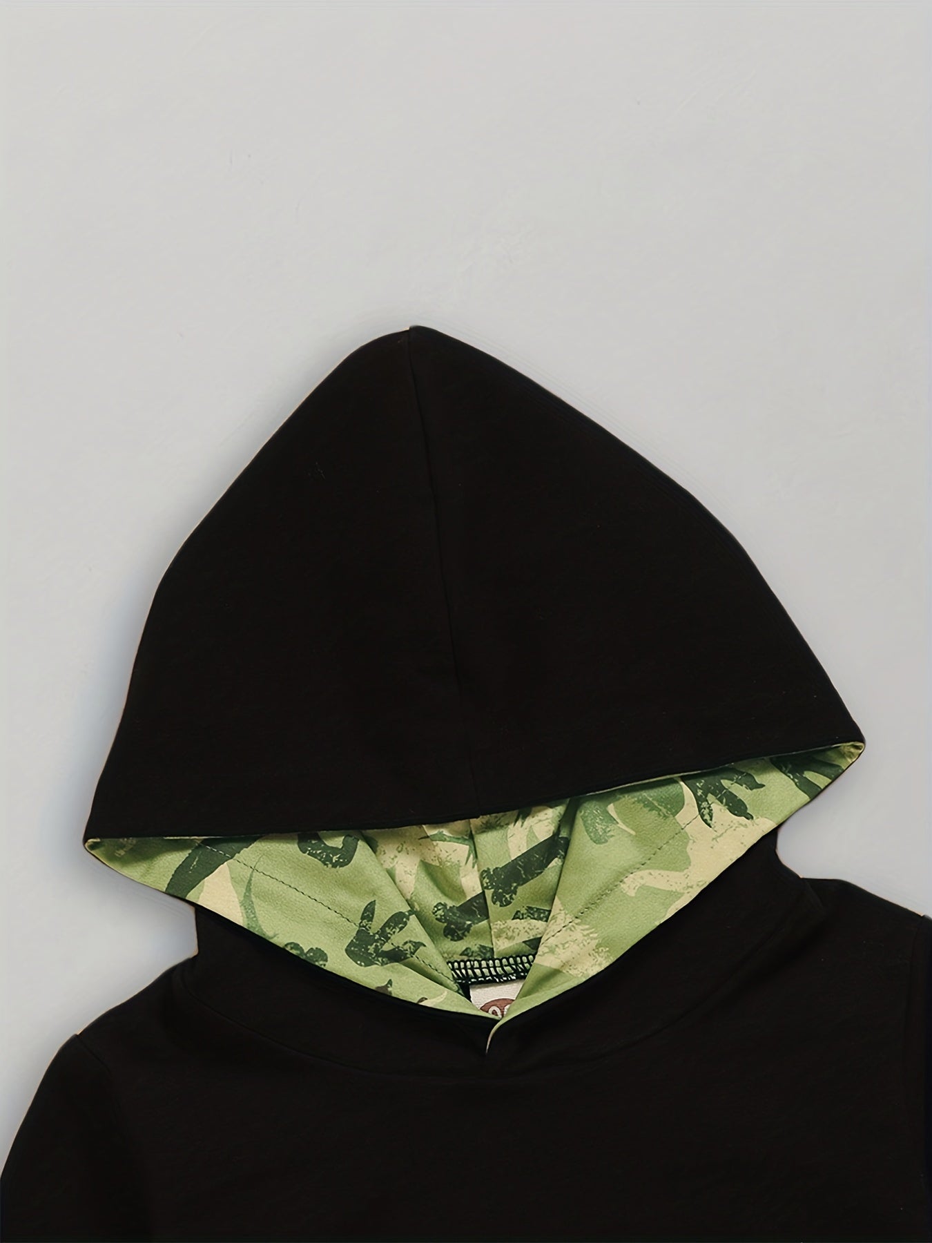 Boy's Dino Print Hoodie & Pants Set for Spring Fall
