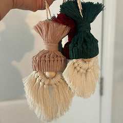 DIY Macrame Christmas Gnomes Santa Claus Kit - Tree Decor