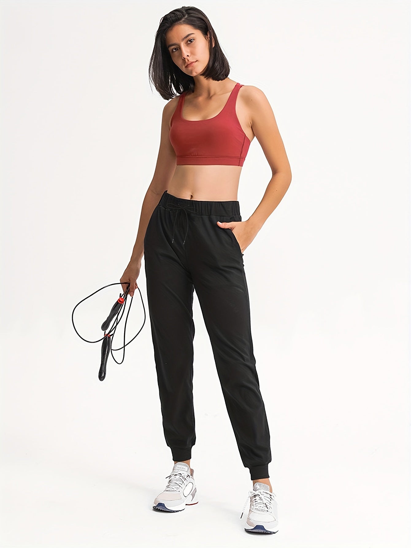 Elastic Waist Jogger Pants Loose Fit Fitness Running Trouser