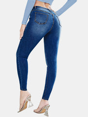 High Waist Skinny Jeans Slim Fit Distressed Denim Pants