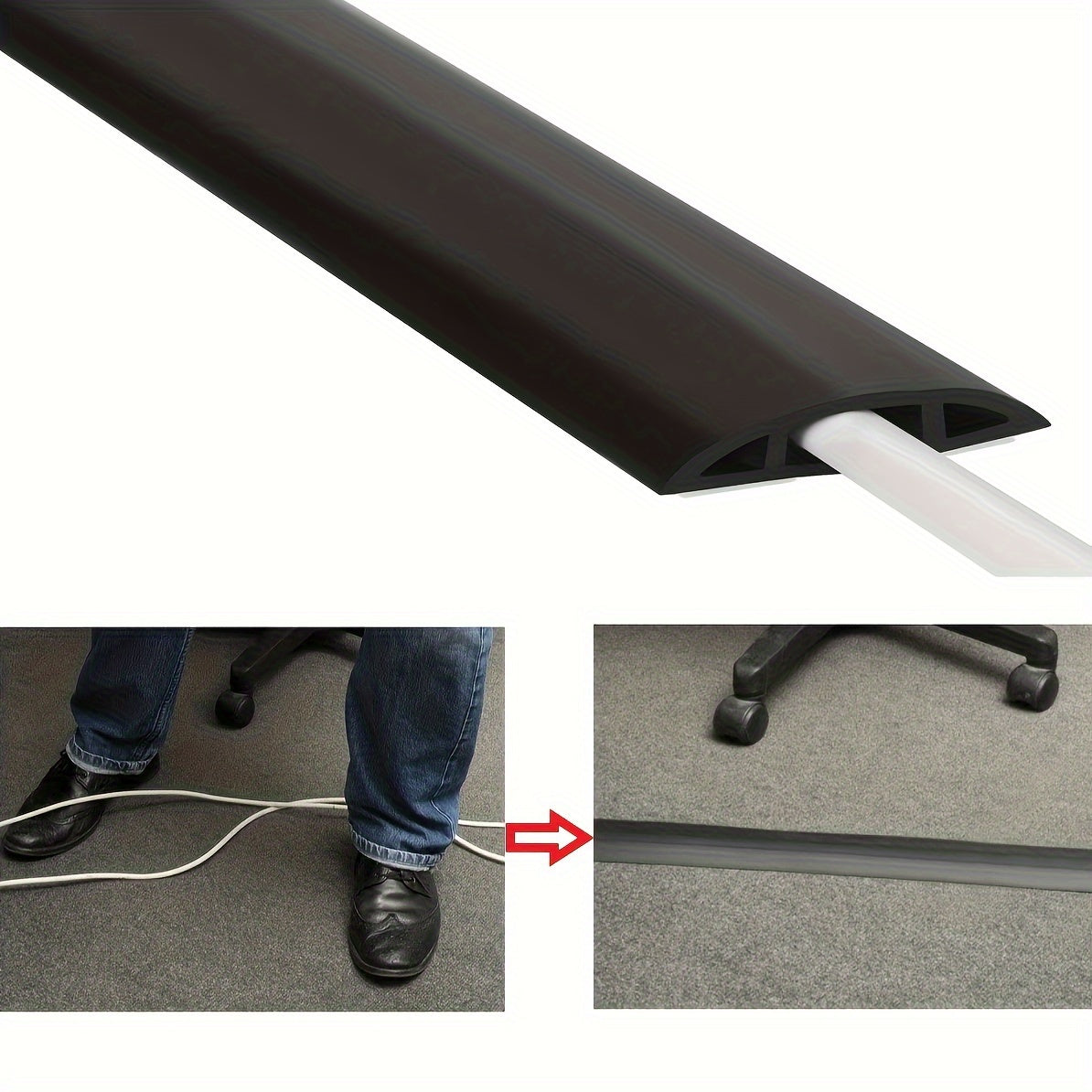Floor Cord Cover Protector Prevent Cable Trips Cable Management Solution