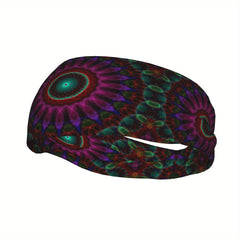 Bohemia Unisex Sports Headband - Purple Green