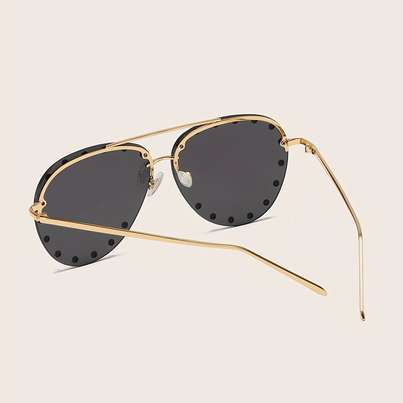 Men's Aviator Studded Metal Sunglasses
