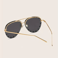 Men's Aviator Studded Metal Sunglasses