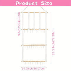 Baby Girl Headband & Hair Clip Holder, Large Capacity Organizer with Hook