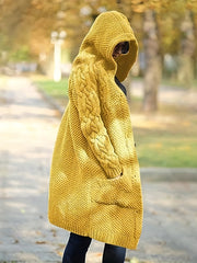 Hooded Cardigan Button Front Long Sleeve Sweater