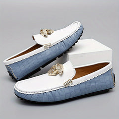Men's Plaid Slip On Loafers Smart Casual Dress Shoes