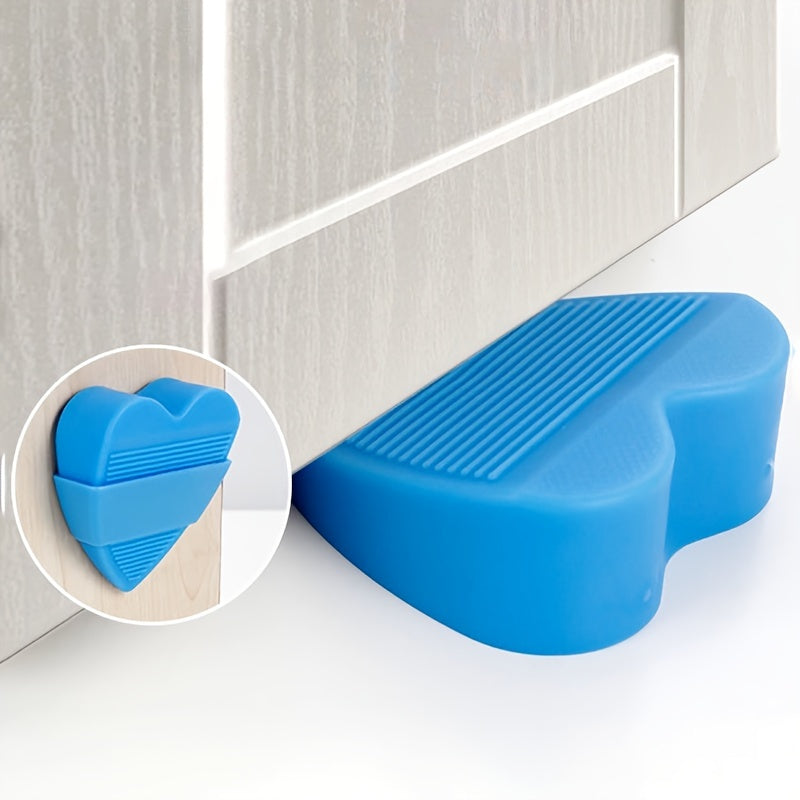 4pcs Silicone Heart Shaped Door Stopper Flexible Door Stop Suction