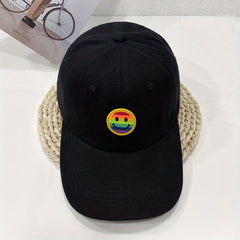 Smiling Face Patch Baseball Cap Cotton Casual Dad Hat Unisex Sun Hats