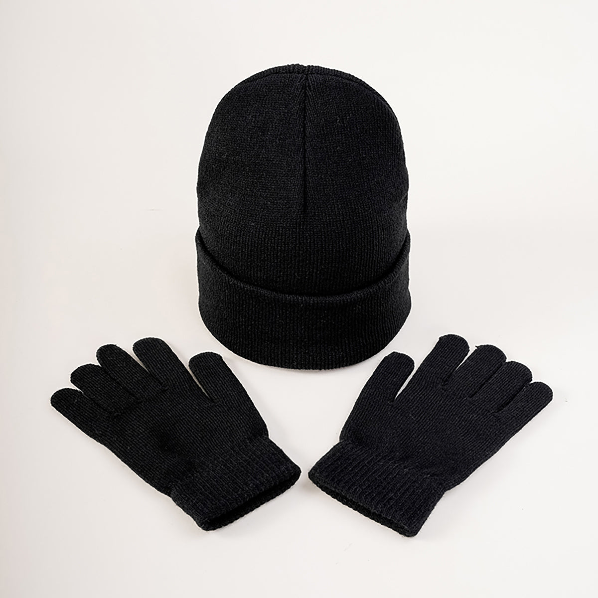 Men's Knitted Hat And Gloves Set