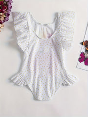 Girl's Animal Print Tankini Ruffle Swimsuit