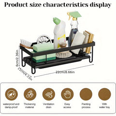 Metal Kitchen Drain Rack Sink Storage Rack Faucet Sponge Cloth Storage