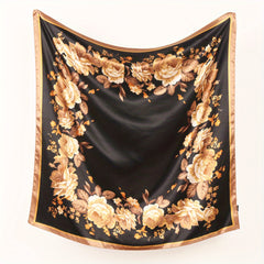 Classic Print Square Scarf Satin Shawl Silk Bandana Hijab Head Wraps