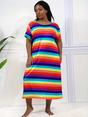 Rainbow Stripe Nightdress - High Stretch