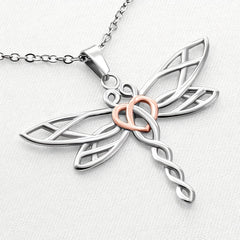 Dragonfly Pendant Necklace With Message Card - Gift For Daughter