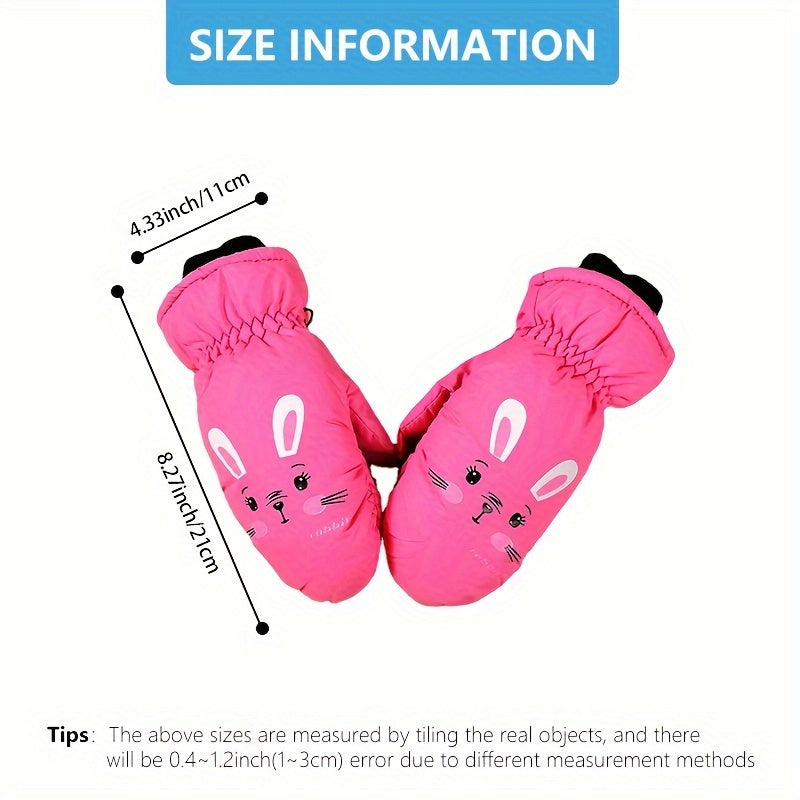 Kids Winter Skiing Gloves Thickened Cartoon Snow Playing Gloves