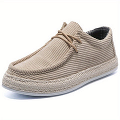 Men's Casual Lace up Flat Loafer Shoes Lightweight Non slip Walking Shoes