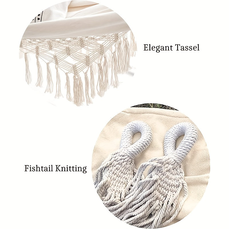 Brazilian Macrame Fringe 2 Person Double Deluxe Hammock Swing Net Chair