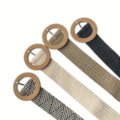 Wide Braided Belt Elastic Loose Leather Belt For Men