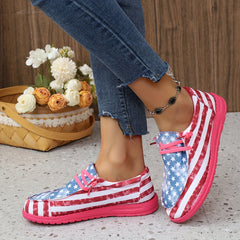 Women's Flag Pattern Skateboard Shoes Breathable & Durable Lightweight Sneakers