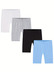 4pcs Toddler Girls' Basic Bike Shorts for Kids Summer Clothes