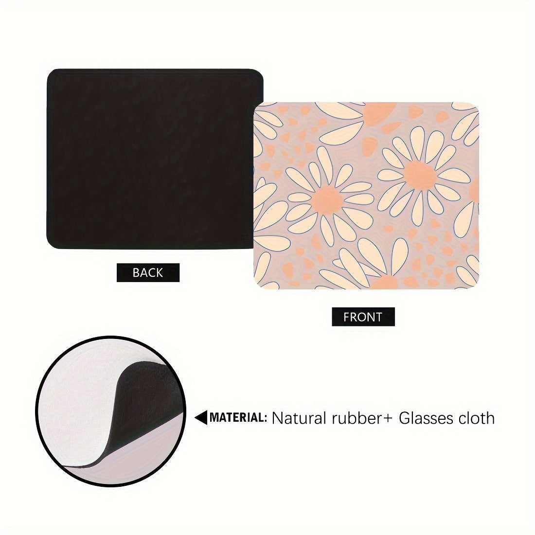 Pink Floral Small Desktop Mouse Pad Office Home Computer Accessories