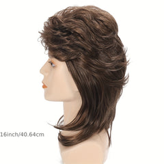 Men's Mid-Length Wig Hair Extension for Parties