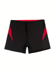 Men's Block Swim Trunks Vintage Style High Stretch Breathable Fabric