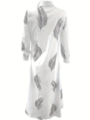 Block Striped Shirt Dress Long Sleeve Button Down Dress Women's Clothing