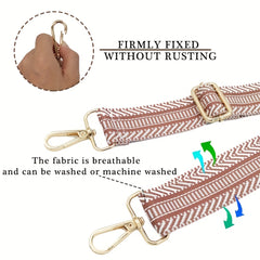 Geometric Pattern Wide Bag Strap Replacement Crossbody Travel Accessory