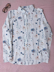 Floral Print Button Up Long Sleeve Blouse