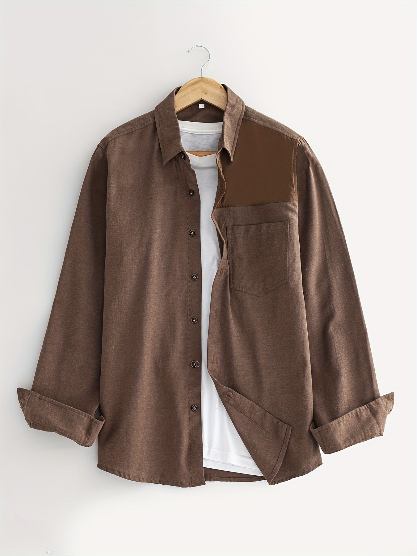 Men's Lapel Shirt with Chest Pocket