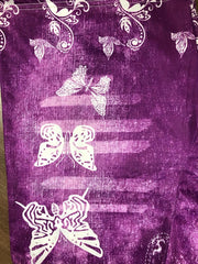 Denim & Butterfly Print Skinny Capris Leggings for Women