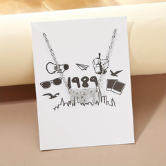 Lucky Number 1989 Charm Necklace Year Number Charm Necklace Clavicle Chain