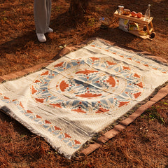 Retro Portable Picnic Mat Moisture-Proof Decor Sofa Blanket