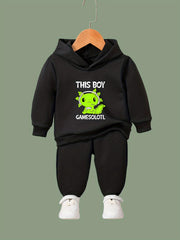 Green Animal Pattern Long Sleeve Hooded Sweatshirt Girls Comfy Hoodies Pullover