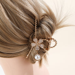 Flower Pearl Hair Claw Metal Hair Clip Strong Nonslip Hair Accessories