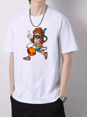 Men's Cartoon Basketball Pattern T-shirt