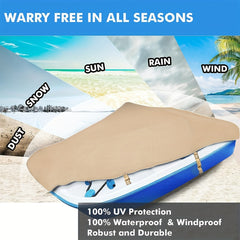 Waterproof 420D Pedal Boat Cover for 3 or 5 Person Paddle Boat