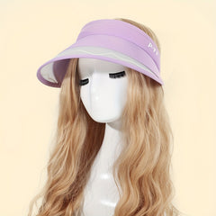 PVC Letter Print Visor Hat UV Protection Sun Hats