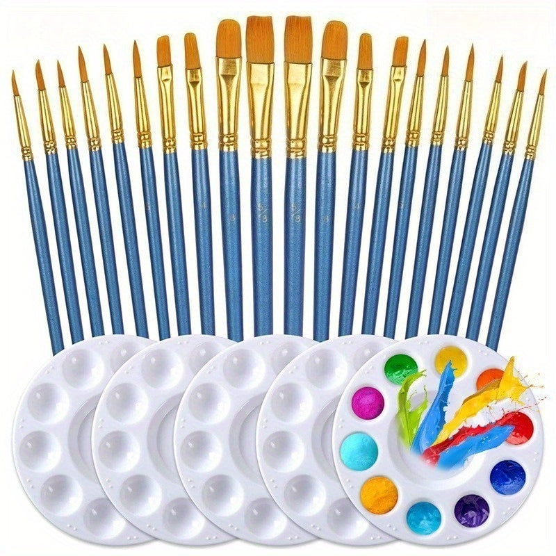 15pcs Watercolor Gouache Acrylic Painting Brush Set Art Nylon DIY Tools