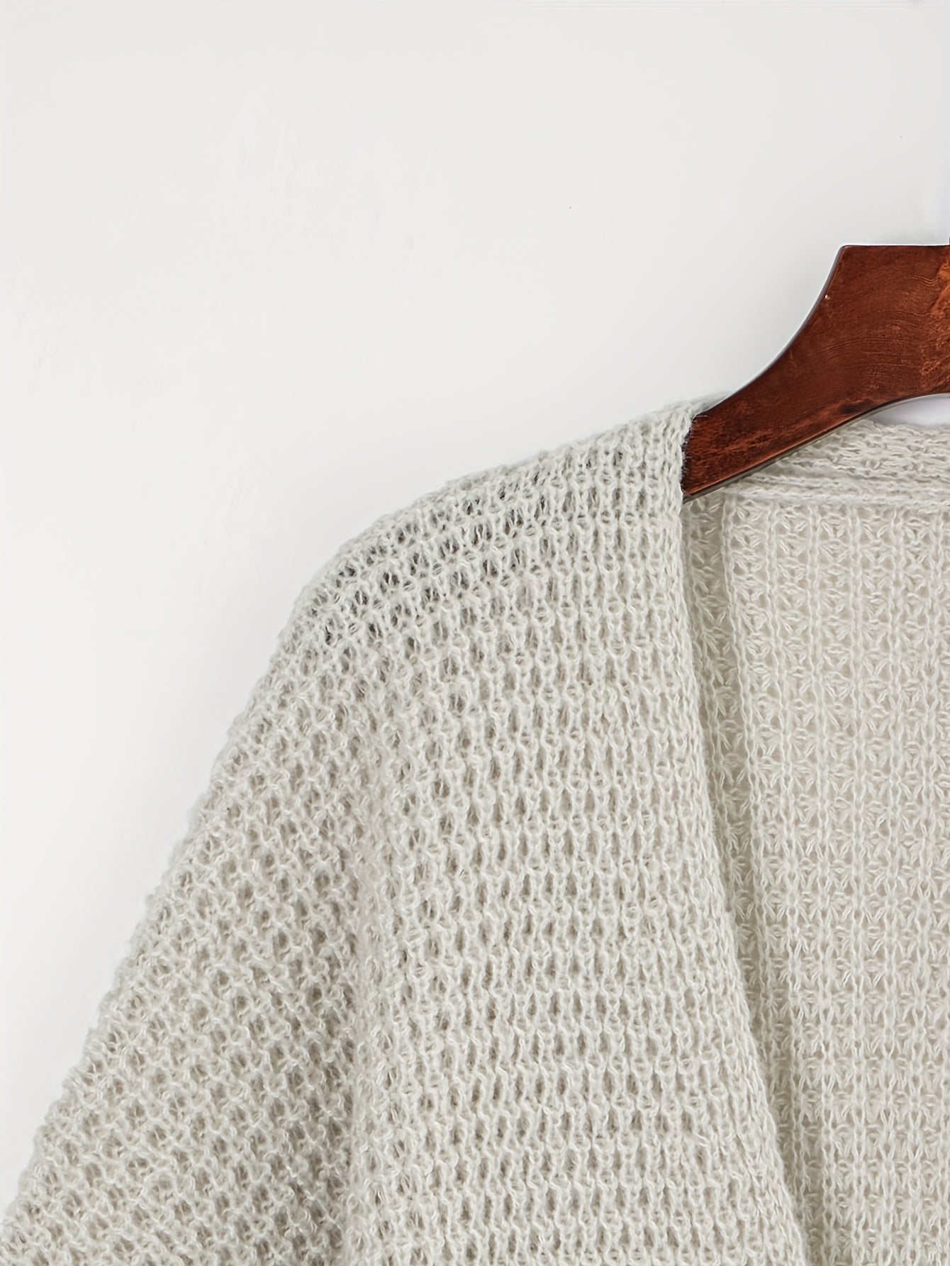 Solid Chunky Drop Shoulder Long Sleeve Open Front Cardigan