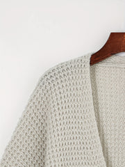 Solid Chunky Drop Shoulder Long Sleeve Open Front Cardigan