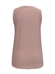 Solid Eyelet Embroidered Tank Top V Neck