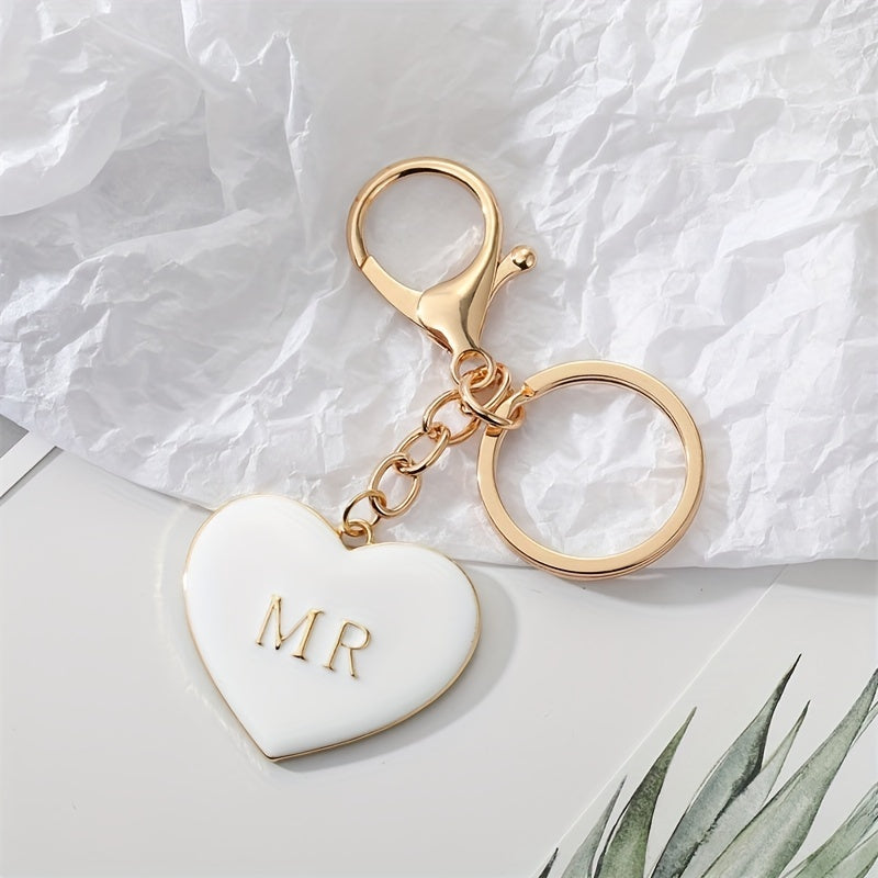 Love Alloy & Peach Heart Keychain Bag Pendant Men Jewelry Gift