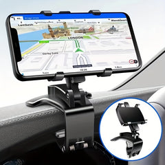 Car Rearview Mirror Navigation Bracket with Mobile Phone Holder