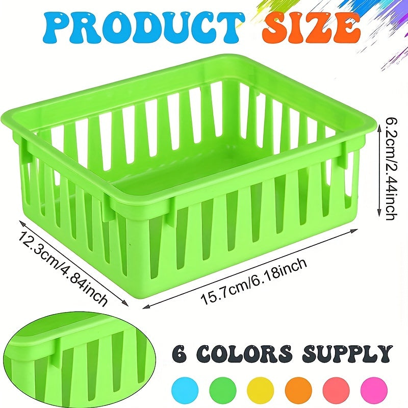6pcs Colorful Classroom Storage Basket for Pencils and Stationery